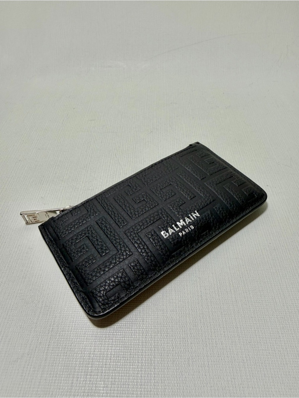 BALMAIN
Monogram-Embossed Leather Cardholder